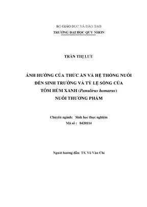 Ảnh hưởng của thức ăn và hệ thống nuôi đến sinh trưởng