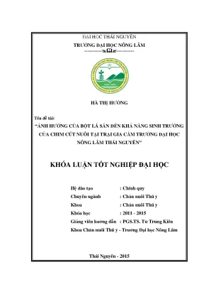 Ảnh Hưởng Của Bột Lá Sắn Đến Sinh Trưởng Chim Cút Tại