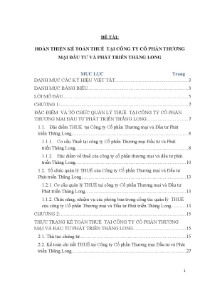 Hoàn thiện kế toán thuế tại Công ty Cổ phần Thương mại 