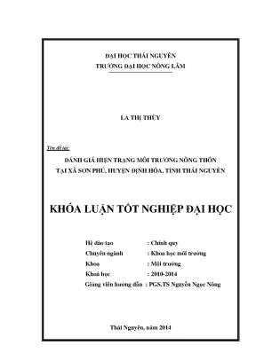Đánh Giá Môi Trường Nông Thôn Tại Xã Sơn Phú, Huyện Định