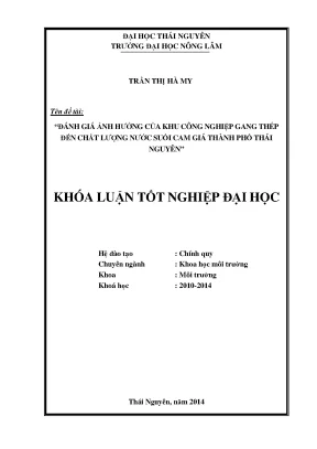 Đánh giá ảnh hưởng nước thải khu công nghiệp gang thép
