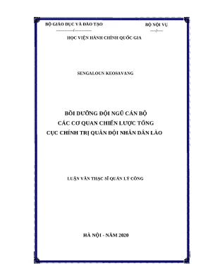 Luận Văn Thạc Sĩ: Bồi Dưỡng Cán Bộ Chiến Lược Tổng Cục