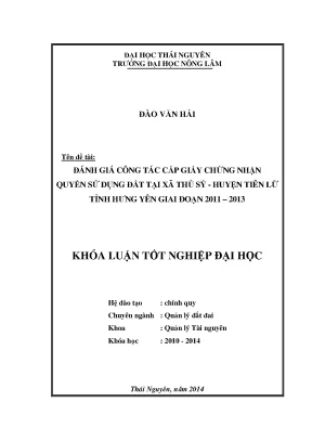 Đánh Giá Cấp Giấy Chứng Nhận Quyền Sử Dụng Đất Tại Xã