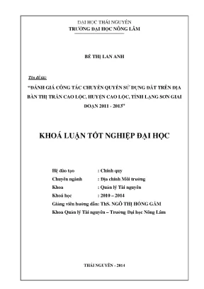 Đánh giá công tác chuyển quyền sử dụng đất tại thị trấn