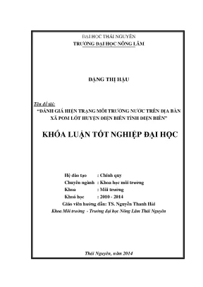 Đánh giá hiện trạng môi trường nước tại xã Pom Lót,