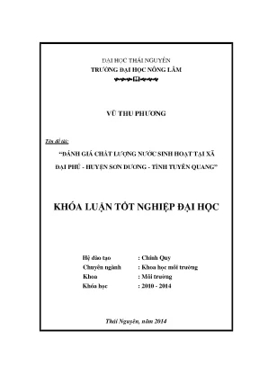 Đánh Giá Chất Lượng Nước Sinh Hoạt Tại Xã Đại Phú, Huyện