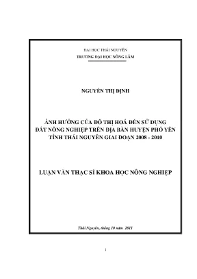 Ảnh hưởng của đô thị hóa đến đất nông nghiệp tại huyện