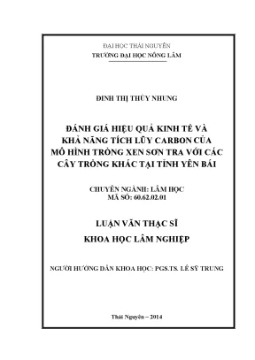Đánh giá hiệu quả kinh tế và khả năng tích lũy carbon