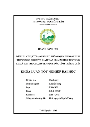 Đánh Giá Nghèo Đa Chiều & Giải Pháp Giảm Nghèo Bền Vững