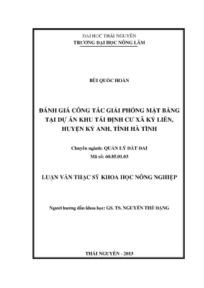 Đánh Giá Công Tác Giải Phóng Mặt Bằng Tại Dự Án Khu Tái