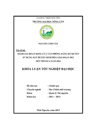 Đánh giá hoạt động Văn phòng Đăng ký Quyền sử dụng Đất
