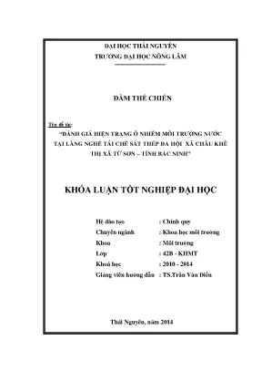 Đánh Giá Hiện Trạng Ô Nhiễm Nước Tại Làng Nghề Tái Chế