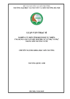 Nghiên cứu biến tính bentonit tự nhiên làm vật liệu hấp