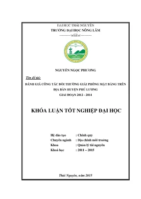 Đánh Giá Công Tác Bồi Thường Giải Phóng Mặt Bằng Tại