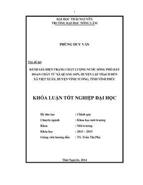Đánh Giá Hiện Trạng Chất Lượng Nước Sông Phó Đáy Từ