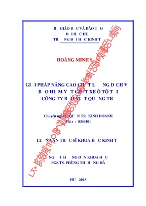 Giải pháp nâng cao chất lượng dịch vụ bảo hiểm vật chất