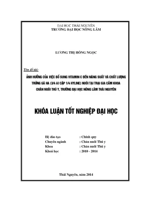 Ảnh hưởng của vitamin C đến năng suất và chất lượng