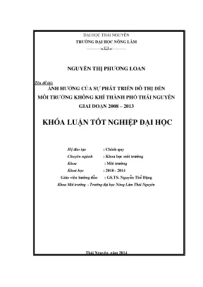 Ảnh hưởng của phát triển đô thị đến môi trường không khí