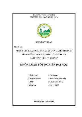 Đánh giá khả năng sản xuất cá rô phi đơn tính từ giai 