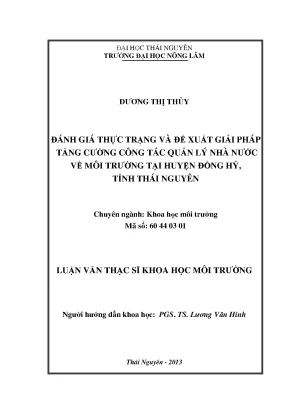 Đánh Giá Thực Trạng Và Giải Pháp Quản Lý Môi Trường Tại