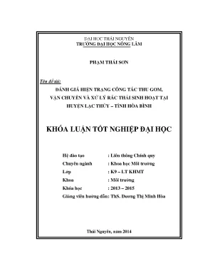 Đánh Giá Hiện Trạng Thu Gom, Vận Chuyển Và Xử Lý Rác
