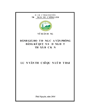 Đánh Giá Hoạt Động Văn Phòng Đăng Ký Quyền Sử Dụng Đất