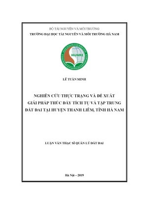 Nghiên cứu thực trạng và giải pháp thúc đẩy tích tụ đất