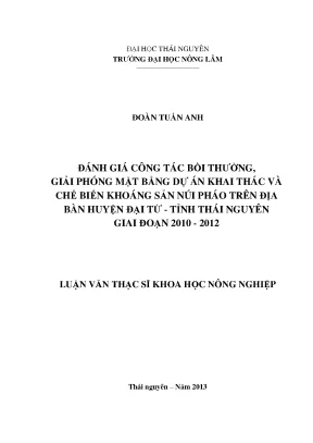 Đánh Giá Công Tác Bồi Thường Giải Phóng Mặt Bằng Dự Án
