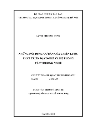 Chiến lược phát triển dạy nghề và hệ thống trường nghề