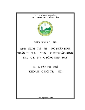 Phương Pháp Tính Toán Chất Lượng Nước Cho Sông Nhuệ Đáy