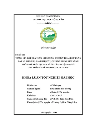 Đánh giá kết quả quy hoạch sử dụng đất và cơ sở hạ tầng