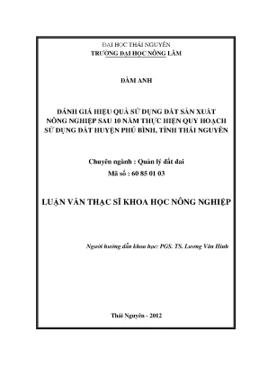 Đánh giá hiệu quả sử dụng đất nông nghiệp sau 10 năm quy