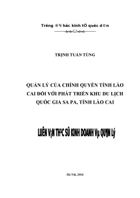 Luận Văn Thạc Sĩ: Quản Lý Chính Quyền Tỉnh Lào Cai Đối