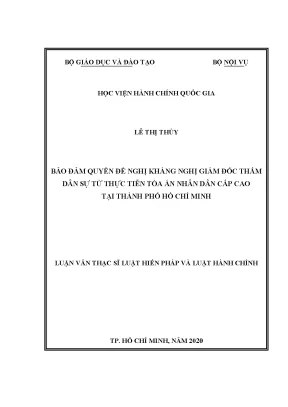 Luận văn thạc sĩ: Bảo đảm quyền đề nghị kháng nghị giám