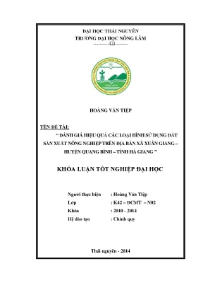 Đánh giá hiệu quả sử dụng đất nông nghiệp tại xã Xuân 