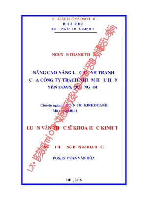 Chiến lược nâng cao năng lực cạnh tranh cho công ty TNHH