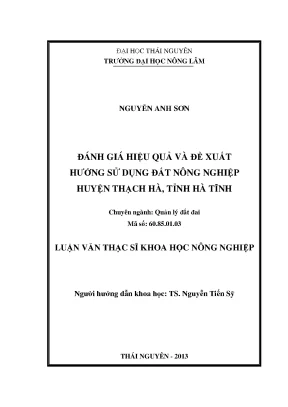 Đánh Giá Hiệu Quả Và Đề Xuất Sử Dụng Đất Nông Nghiệp