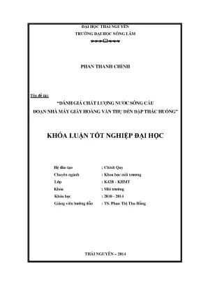 Đánh Giá Chất Lượng Nước Sông Cầu: Từ Nhà Máy Giấy Hoàng