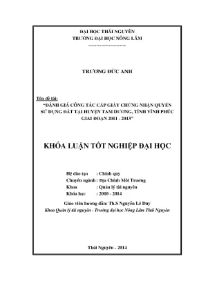 Đánh Giá Cấp Giấy Chứng Nhận Quyền Sử Dụng Đất Tại Huyện