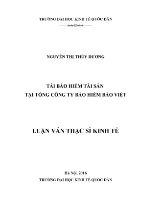 Luận Văn Thạc Sĩ Về Tái Bảo Hiểm Tài Sản Tại Bảo Việt -