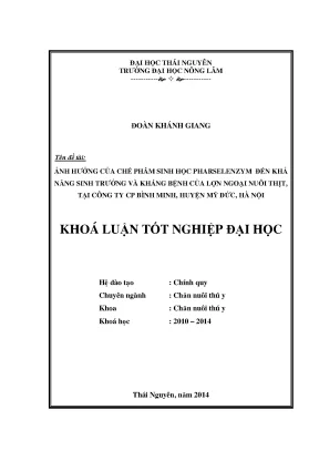 Ảnh hưởng của Pharselenzym đến sinh trưởng và kháng bệnh