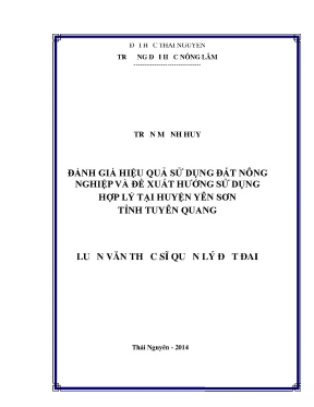 Đánh giá hiệu quả sử dụng đất nông nghiệp và đề xuất