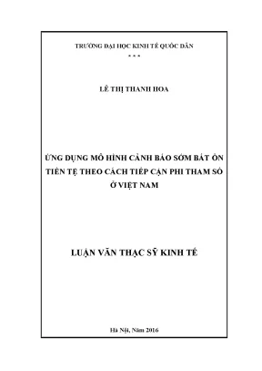 Ứng Dụng Mô Hình Cảnh Báo Sớm Bất Ổn Tiền Tệ Phi Tham Số
