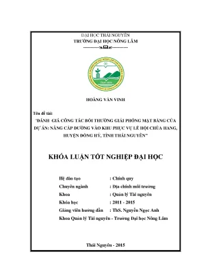 Đánh Giá Công Tác Bồi Thường Giải Phóng Mặt Bằng Dự Án
