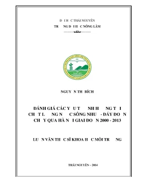 Đánh giá yếu tố ảnh hưởng chất lượng nước sông Nhuệ -