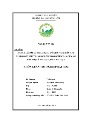 Đánh Giá Hoạt Động Ảnh Hưởng Chất Lượng Nước Sông Cầu