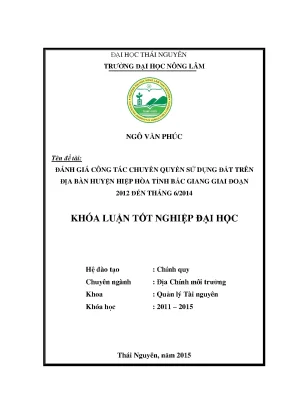 Đánh giá công tác chuyển quyền sử dụng đất tại huyện