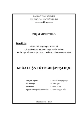 Đánh Giá Hiệu Quả Kinh Tế Mô Hình Trang Trại Vườn Rừng