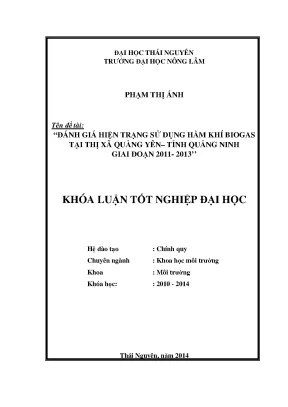 Đánh giá hiện trạng sử dụng hầm khí biogas tại Quảng