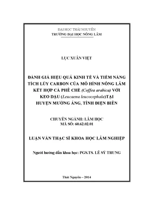 Đánh giá hiệu quả kinh tế và tiềm năng tích lũy carbon